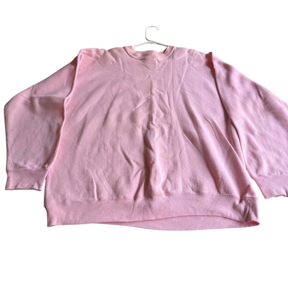 Vintage Tultex Pink Crewneck Sweatshirt Mens XL Made in USA 90s Blank Fleece